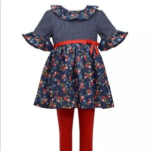 Bonnie Jean Girls Navy Floral Legging Set